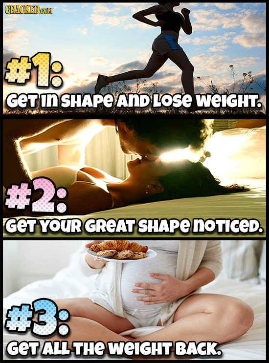 CRACKEDCON #1: GET in SHAPE AND LOSE WEIGHT. #2: GET YOUR GREAT SHAPE noticed. 3: GET ALL THE WEIGHT BACK.