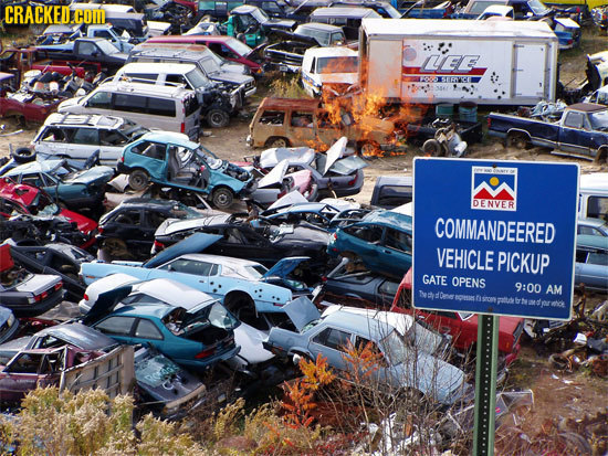 CRACKEDIHOM LLEE LEVA DENVER COMMANDEERED VEHICLE PICKUP GATE OPENS 9:00 AM Mely Dne O 2 0 atte