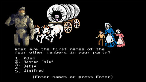 What are the fist names of the four other menbers in your party? 1. Alan Master Chief Betsy Winifred (Enter names or press Enterl