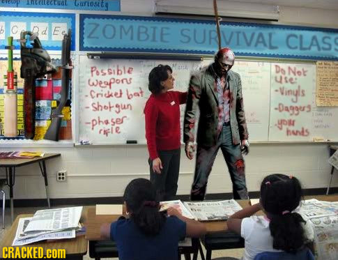 anectuat Gurost E ZOMBIE SURVIVAL CLAS Possible Do Not wespors Use: -Crisae bat -Vinyls -Shotgun -Daggers -phaser ser your rii Re hnds CRACKED.com