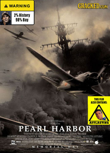 WARNING 2% History 98% Bay MT THIS FILM ALSO CONTAINS: RCETBNOA AFFLACTIMC IT U PEARL HARBOR SUT oA RRLSOPLY 0gn5 OSAcNOE Le CvNe 4 4008 ONESTEELIUTEC