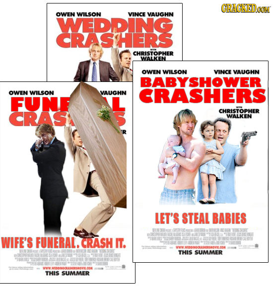 CRACKEDCON OWEN WILSON VINCE VAUGHN WEDDING RASHERS CHRISTOPHER WALKEN OWEN WILSON VINCE VAUGHN BABYSHOWER OWEN WILSON VAUGHN CRASHERS FUNE CRAS CHRIS