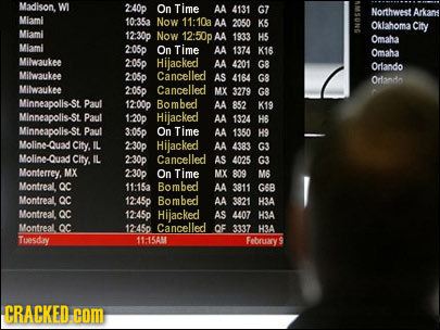 Madison, WI 240p On Time AA 4131 G7 Northwest Arkan Miaml 10-35a Now 11:10a AA 2050 K5 Oklahoma City Miami 12:30p Now 12:50p 1933 H5 onn Omaha Miami 2