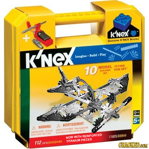 k'nex Brieks Genuine K'NEX KNEX Bulld Play Imagine: IC 10 MODEL FLYING FUN SET BULDING SEY 5+ AVERTISSEMENT: A WARNING: A CINGUARD- REINFORCED 11605/6