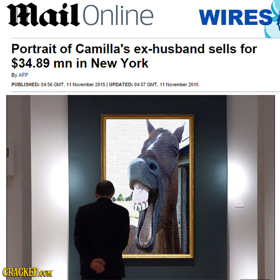 mmail Online WIRES Portrait of Camilla's ex-husband sells for $34.89 mn in New York By AFP PUBLISHED: 04:56 GMT. 11 November 2015 UPDATED: 04:57 GMT. 