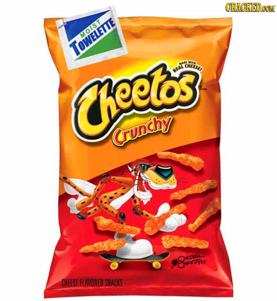 CRACKEDCO WIEL Geetos TOWELETTE BE CHEESER wM REAL Crunchy OL gcR CHEESE FLAVORED SNACKS