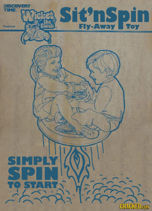 DISCOVERY TIME Wickes t'nspin the Preachook Ewok -Away Toy SIMPLY SPIN TO START