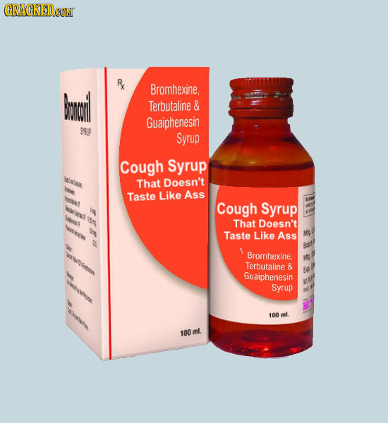 CRACKEDCON Rx Bromhexine, Terbutaline & Guaiphenesin Syrup Cough Syrup That Doesn't Taste Like Ass Cough Syrup That Doesn't Taste Like Ass Bromhexine.