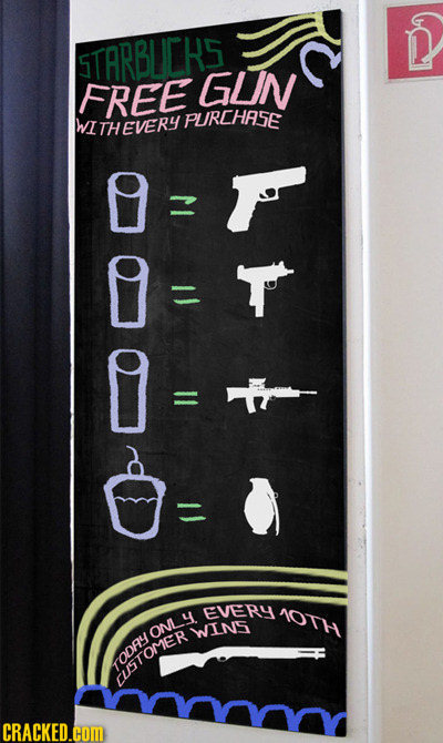 STARBLCKS FREE GUN PURCHASE WITHEVERY 0= 0 .o EVERY 1OTH y. ONL WINS RODAY USTOER CRACKED.cCOM