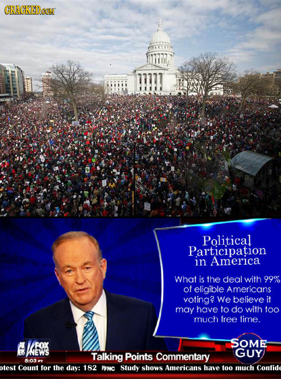 CRACKEDCON Political Participation in America What is the deal with 99% of eligible Americans voting? We believe it may have to do with too much free