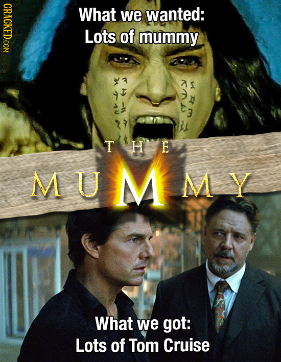 CRACKED COM What we wanted: Lots of mummy S 3 THE M U M MY What we got: Lots of Tom Cruise 
