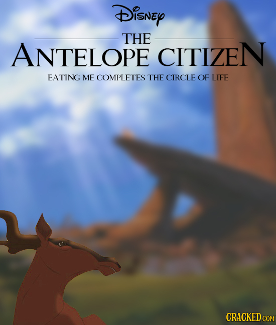 Disney THE ANTELOPE CITIZEN EATING ME COMPLETES THE CIRCLE OF LIFE CRACKED COM