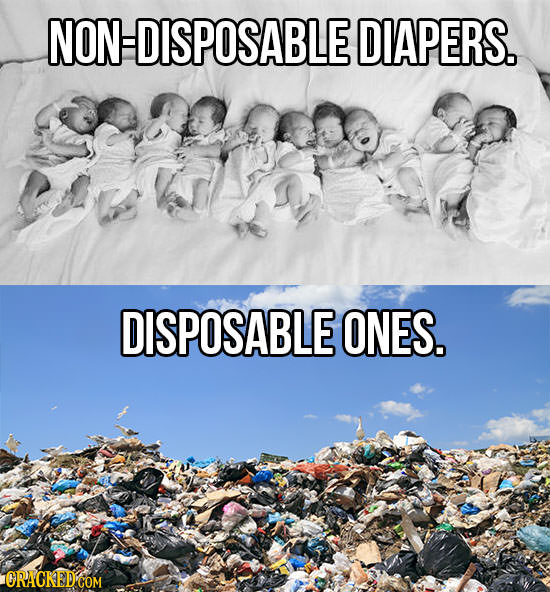 NON DISPOSABLE DIAPERS. DISPOSABLE ONES. ORACKEDCOM