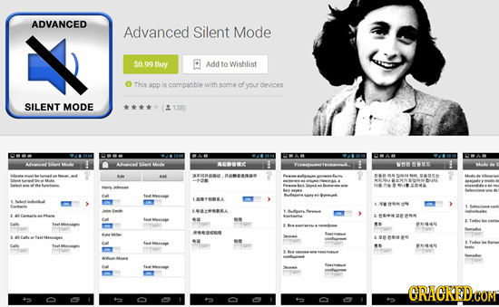 ADVANCED Advanced Silent Mode $0.99 Buy Add to Wishlist This app is compatible with some of your dovices SILENT MODE ****(2138) Lwent Aw SAat Mlle SRN