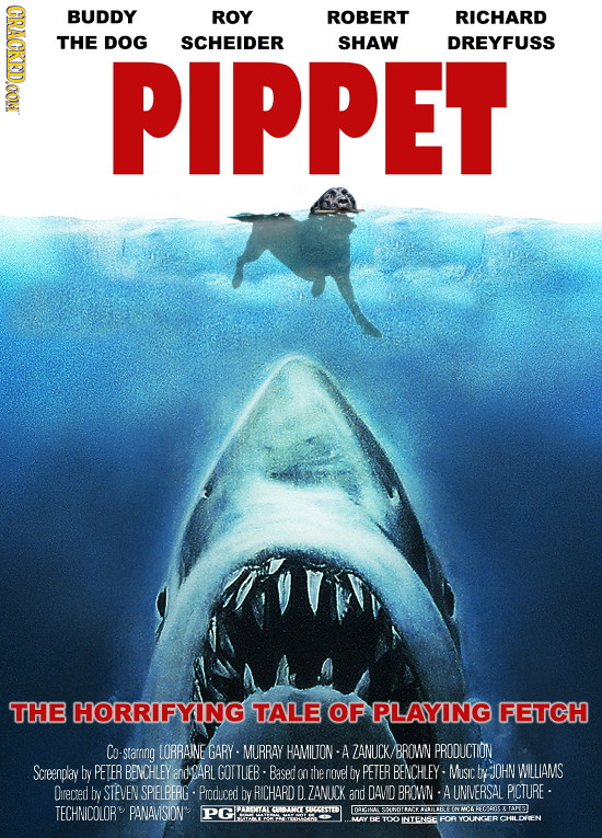 (CRAEKSDOONT BUDDY ROY ROBERT RICHARD THE DOG PIPPET SCHEIDER SHAW DREYFUSS THE HORRIFYING TALE OF PLAYING FETCH Co -starnng LORRAINE GARY MURRAY HAMI