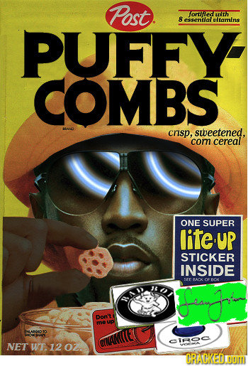 Post fortihed 171h 8 essentlol ultamins PUFFY COMBS crisp, sweetened. com cereal ONE SUPER liteUP STICKER INSIDE EC 1 cF O0 1 TAID Don't me LD IMADADO