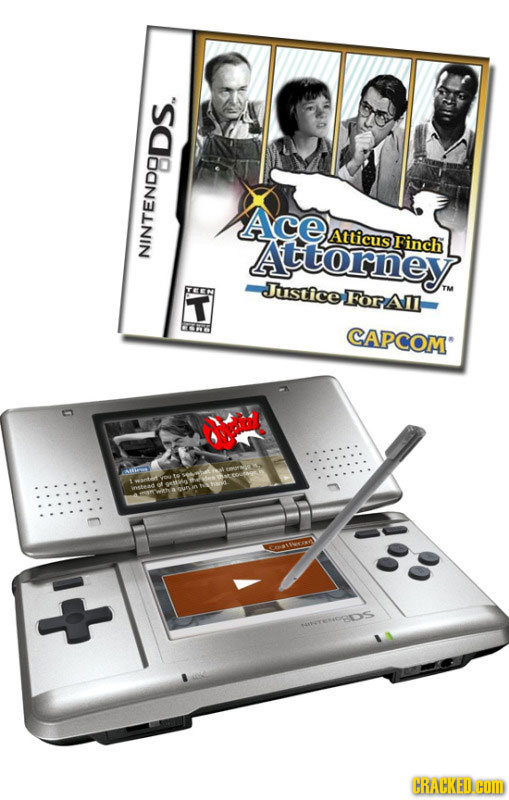 DS. Ace Attorney Alticus F inch NINTENDAD hstice T FOrAm FOrA EA CAPCOM As RENEDS CRACKED CHOM