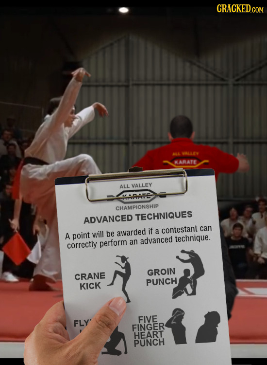 ALL VALLEV KARATE ALL VALLEY CHAMPIONSHIP ADVANCED TECHNIQUES if a contestant can A point will be awarded an advanced technique. correctly perform GRO