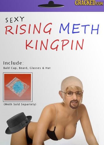 CRACKED COM SEXY RISING METH KINGPIN Include: Bald cap, Beard. Glasses & Hat (Meth Sold Separtely)