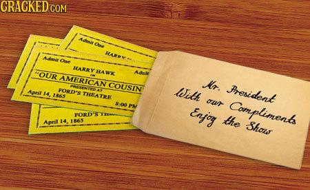 CRACKEDC Adomit oe HARRV* Adnit one HARRY HAWK OUR Adule AMERICAN N Mr PRERENTED A COUSIN With President Aorit FORD'S 14, 186.5 THEA TRE our 8:00 PM E