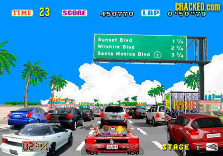 23 CRACKED.coM TIME SCORE 450770 LAP 0050079 Sunset BIvd 1 WlIshire Bivd 2 Santa Monica BIvd 3 331 1O U i ar STAGE 1