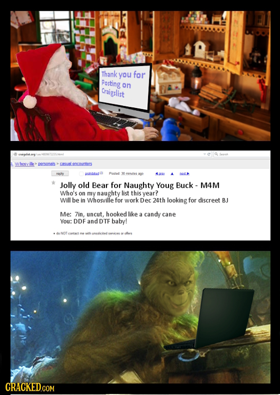 Thank you for Posting on Craigslist Seat rent hosy personels CASt encointars oply suheta Posted 30 aipalilesa AgD 80E * Jolly old Bear for Naughty Yo