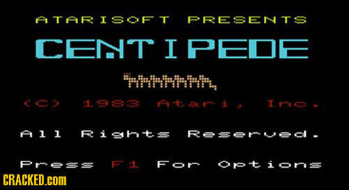 ATARISOFT PRESENTS CENT I PEDE H.1, <C 1983 -tai I1C- l1 Riohts Reserved. PrOSS F1 For otions CRACKED.COM