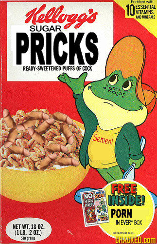 Kellugg's forbtd woth 10 ESSENTIAL VITAMINS AM MNERALS PRICKS SUGAR READY-SWEETENED PUFFS OF CoCK Semen! FREE NO STON INSIDE! HINCU KIRS PORN IN EVERY