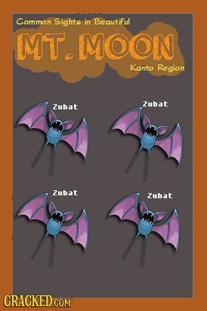 Common Sights in Beautiful MT. MOON Kanto Region Zubat Zubat Zubat Zubat CRACKEDCON COM