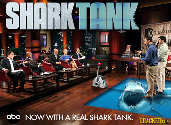 SHARKTANK QRIGAU RIG abc NOW WITH A REAL SHARK TANK. CRACKED COM