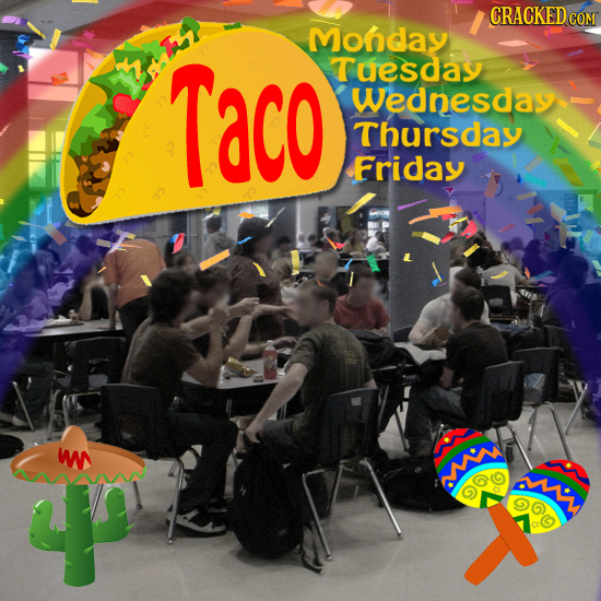 CRACKEDCON Mohday Taco Tuesday Wednesday Thursday Friday W M AMN OC