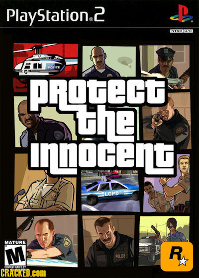 Play Station.2 2 NINA OLICE PROTECD the ILOGENG o LCPD MATURE M R POUCE CRACKED.COM