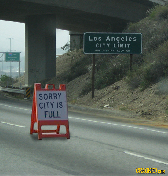 Los Angeles CITY LIMIT POP 3.651197 ELEV 320 tae SORRY CITY IS FULL