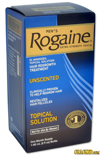 ogrine es Rogaine MEN'S PLASLL Mery O OKICNINL DENIAL EXTRA-STRENGTH 5% MINOXIDIL SOLUTION TOPICAL HAIR REGROWTH TREATMENT UNSCENTED PROVEN CLINICALLY