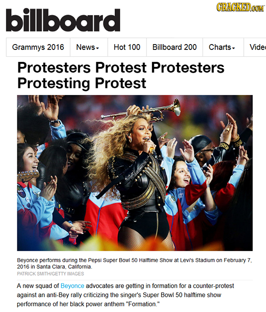billboard CRACKEDOON Grammys 2016 News, Hot 100 Billboard 200 Charts, Vide Protesters Protest Protesters Protesting Protest Beyonce performs during th