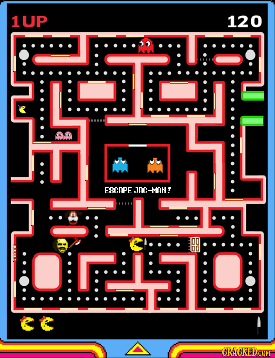 1UP 120 ESCAPE JAC-MAN! :..:..:... 0 EE