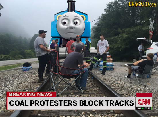 CRACKED BREAKING NEWS COAL PROTESTERS BLOCK TRACKS CN NAS 11.43