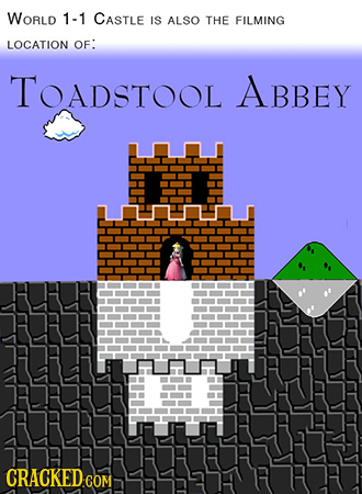 WORLD 1-1 CASTLE IS ALSO THE FILMING LOCATION OF: TOADSTOOL ABBEY CRACKED.COM 