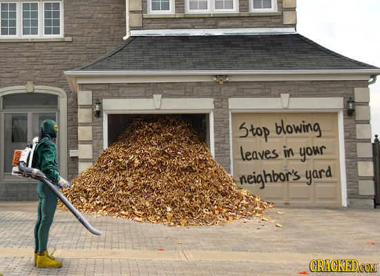 Stop blowing leaves in your neighbor's yard