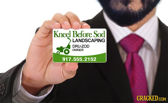 Kneel Before Sod LANDSCAPING DRU-ZOD OWNER 917.555.2152 CRACKED.COM