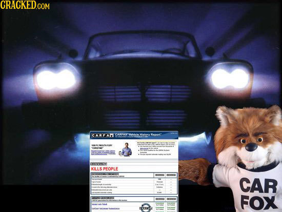 CRACKED.COM CARFAX CARTA Whicle Hiatory Report IVMMAY KILLS PFOPLE TITT CAR FOX