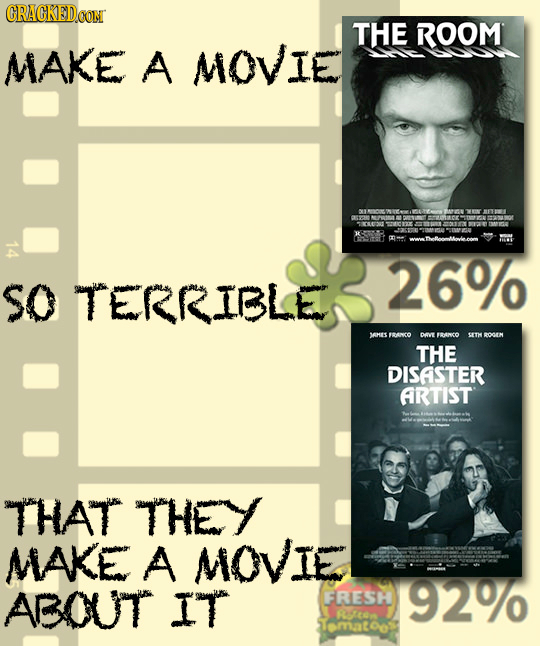 CRACKEDOOM THE ROOM MAKE A MOVIE 09 14 wwatheloonlovlecom 26% sO TERRIBLE SAHES FRANCO pevt FBANCO SETH BOOAIM THE DISASTER ARTIST THAT THEY MAKE A MO