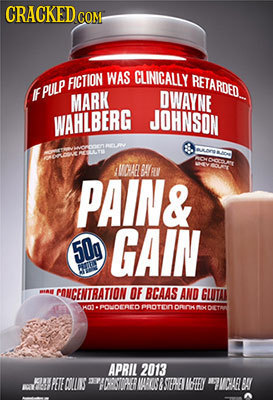 CRACKED COMt WAS CLINICALLY FICTION RETARDED E PULP MARK DWAYNE WAHLBERG JOHNSON ARr OAEL BARO NOU'T PAIN& 50g GAIN ntu MIA CONCENTRATION OF BCAAS AND
