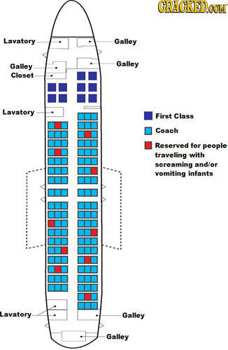 CRACEDOON Lavatory Galley Galley Galley Closet Lavatory First Class Coach Reserved for people traveling with screaming and/or vomiting infants Lavator