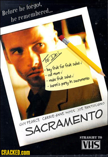 he forgot, Before he remembered... ToDpi sdlad for fruit - bur fruit -coll moiny fruit solad moke in socramnento -korer's party PANTOLIANO JOE MOsSS C