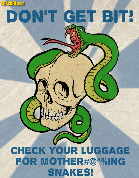 CRACKED.cOM DON'T GET BIT! CHECK YOUR LUGGAGE FOR MOTHER#@^%ING SNAKES! 