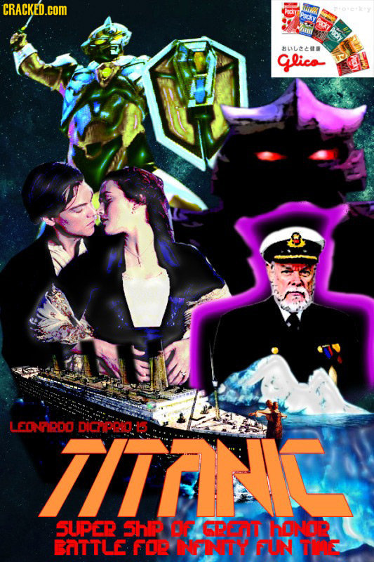 CRACKED.COM TIR Pocky BLILCR Glica LFONFIRDO TITRNV DICE0.- 5UPER ShP OF GRENT hONor BTTLE fO NNFINTY fUN TIHE