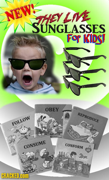 NEW! THey LME SUNGLASSES For KIDS! OBEY REPRODUCE FOLLOW CONFORM CONSUME 8 CRACKED.COM 