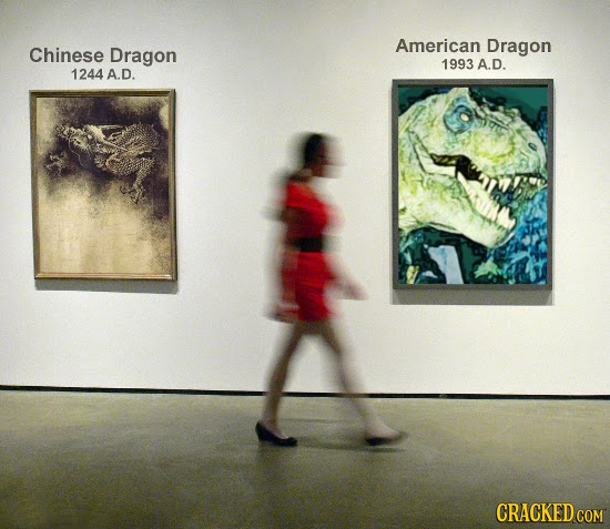 American Dragon Chinese Dragon 1993 A.D. 1244 A.D. CRACKED COM 