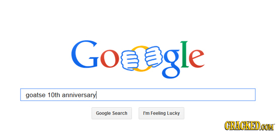 Goegle goatse 10th anniversaryl Google Search I'm Feeling Lucky CRACKEDCON 